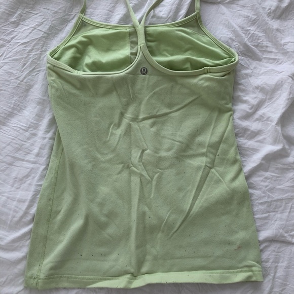 lululemon athletica Tops - Lululemon Yellow-Green Power Y Tank
